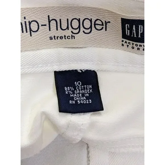 Women's GAP FACTORY STORE HIP-HUGGER STRETCH White Denim Jeans Mini Skirt 10 New - Picture 5 of 5
